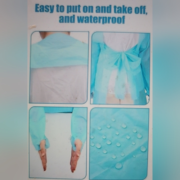 NEW 35 Waterproof apron gown tie back tie front thumb loops one size - Picture 4 of 8